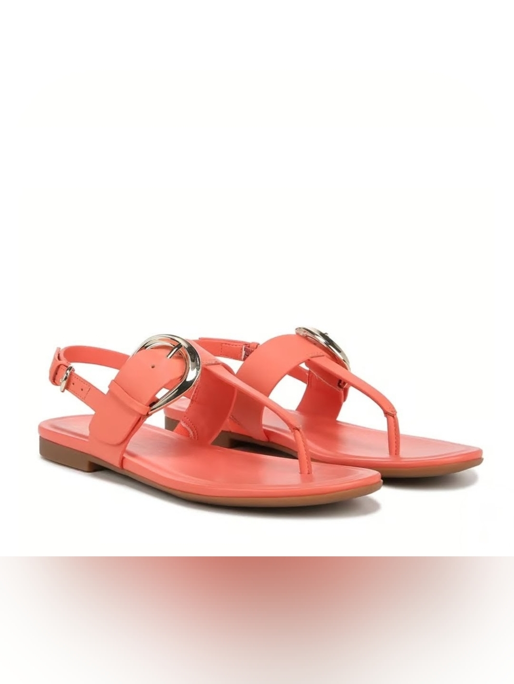 NWT! Naturalizer Slingback Leather  Sandals in Apricot Blush Size 7M